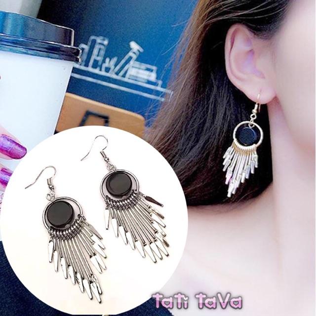 Bông tai cao cấp - Vòng tròn dây tua rua sang trọng Tatitava