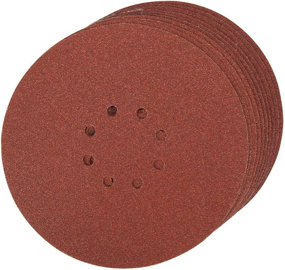 Gói 10 đĩa chà nhám đục lỗ tự dính 225 mm grit 60