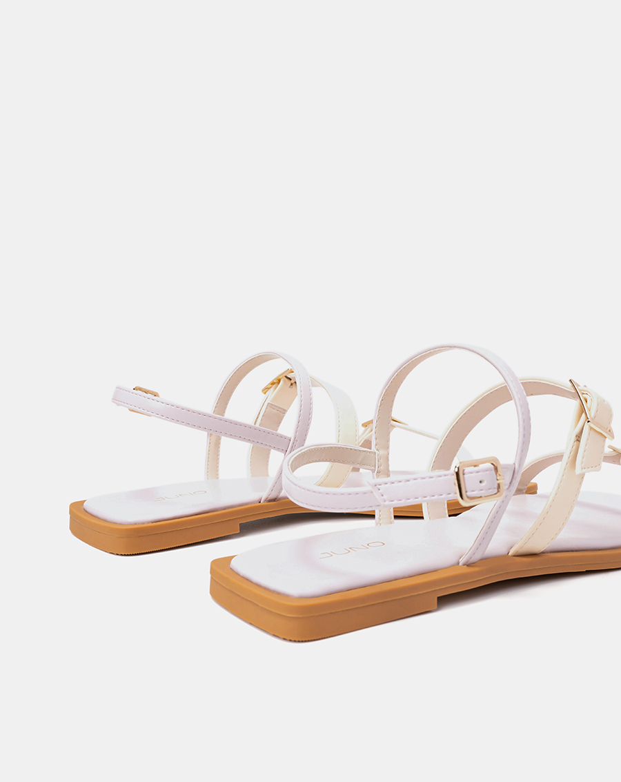 Giày Sandal Nữ 1cm Thời Trang JUNO Dây Phối Khoá SD01118