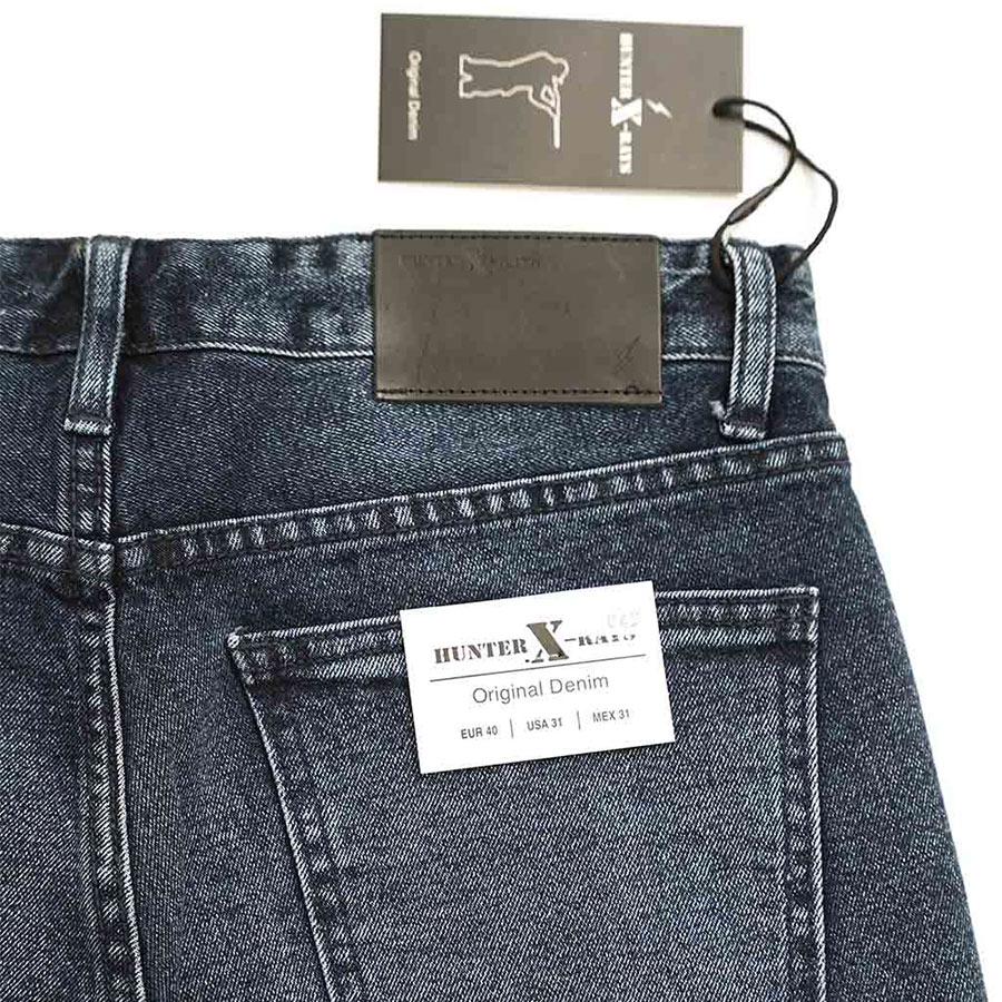 Quần Short Jeans Nam Rách Cao Cấp HUNTER X-RAYS  Slimfit Thun Màu Xanh Đen S45