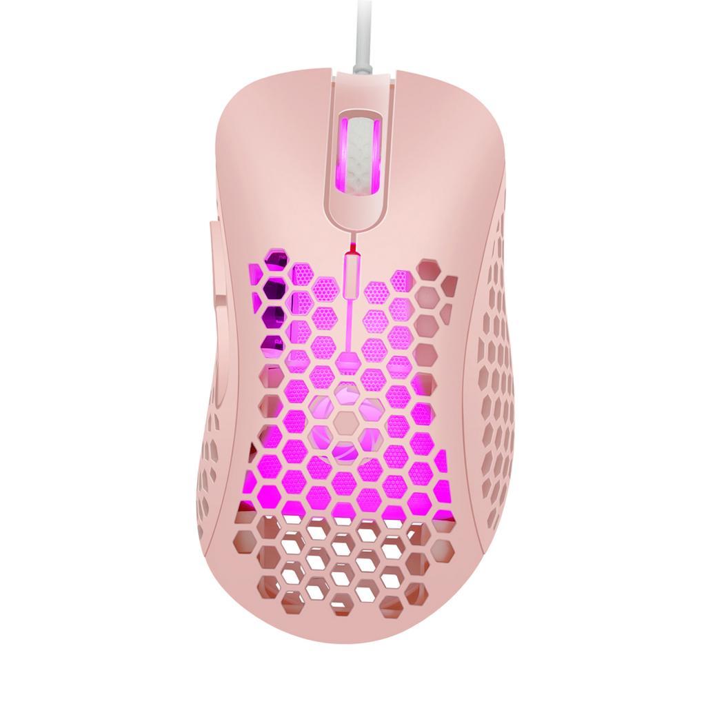 Wired Game Mouse Hollow Hole Honeycomb Lightweight Computer MICE Pink