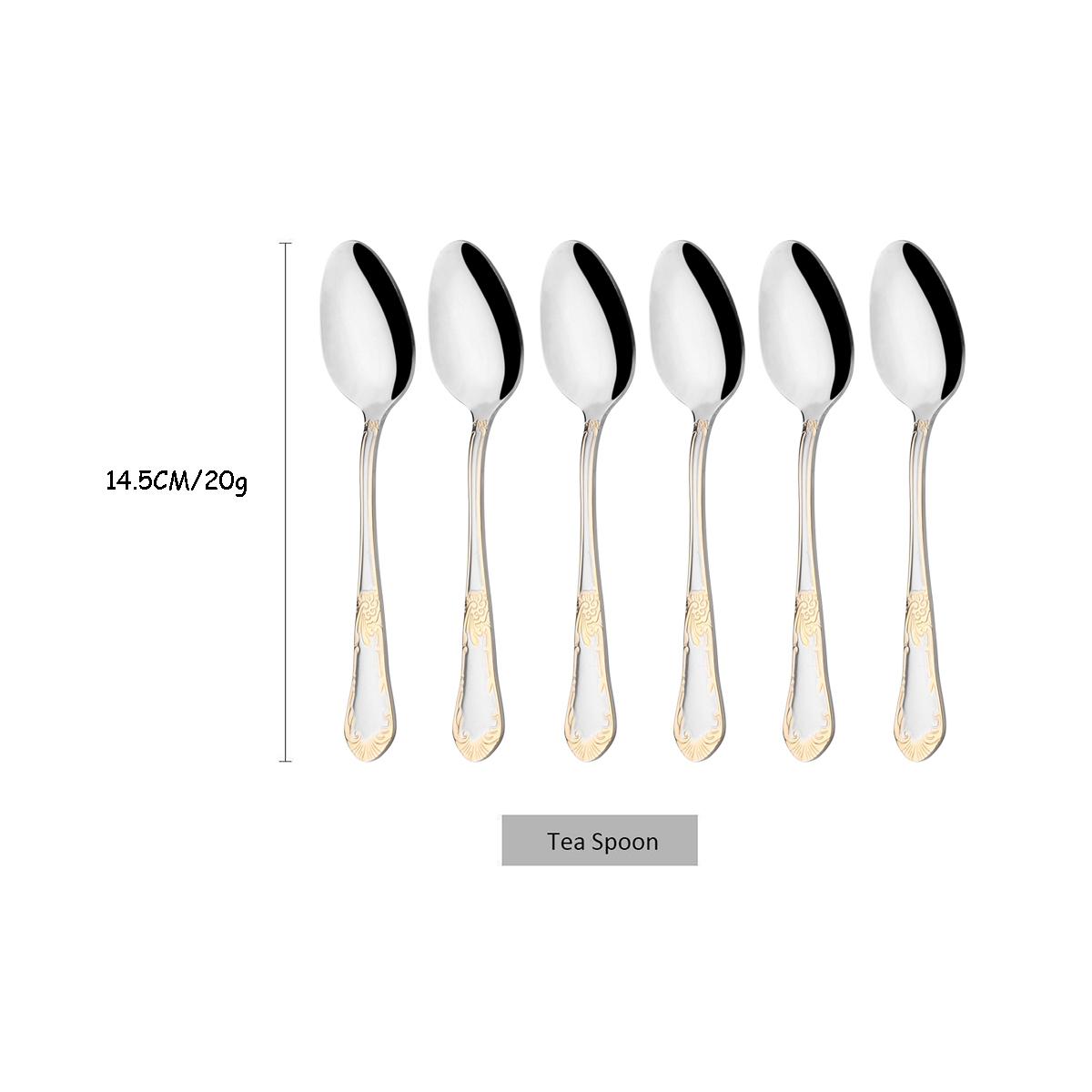 6 Người Vàng Vintage Bộ Dao Kéo Inox 18/10 Bộ Đồ Ăn Bộ Dao Muỗng Nĩa Muỗng Trà Chén Ăn Kiềng Bạc Bếp Phẳng Bằng