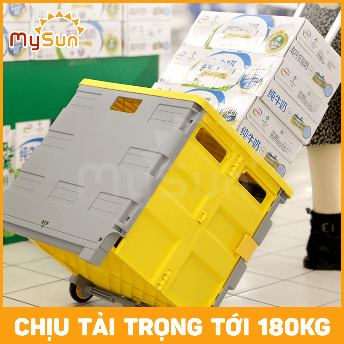 Xe đẩy kéo đi chợ dã ngoại du lịch gấp gọn cỡ lớn MySun