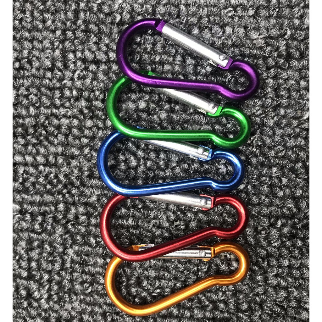 Combo 5 Móc Khóa Carabiner Chữ D Bằng Nhôm Đa Ứng Dụng