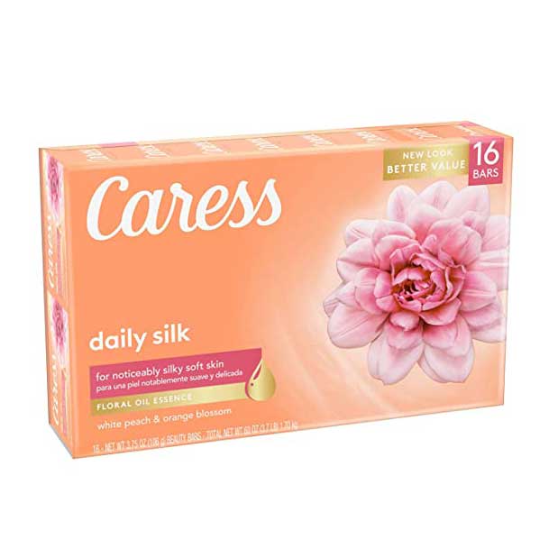 Lốc 16 Cục Xà Bông Hương Nước Hoa Caress Daily Silk Floral Oil Essence 106g - USA