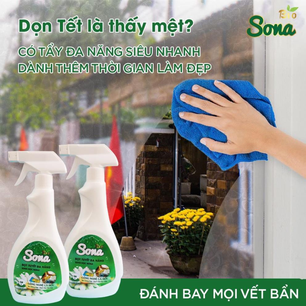 Xịt Đa Năng, Tẩy Rửa Vết Bẩn Nhà Bếp, Lau Kính Sạch Bong, Vệ Sinh Bề Mặt, Ngừa Vi Khuẩn SoNa 500ml