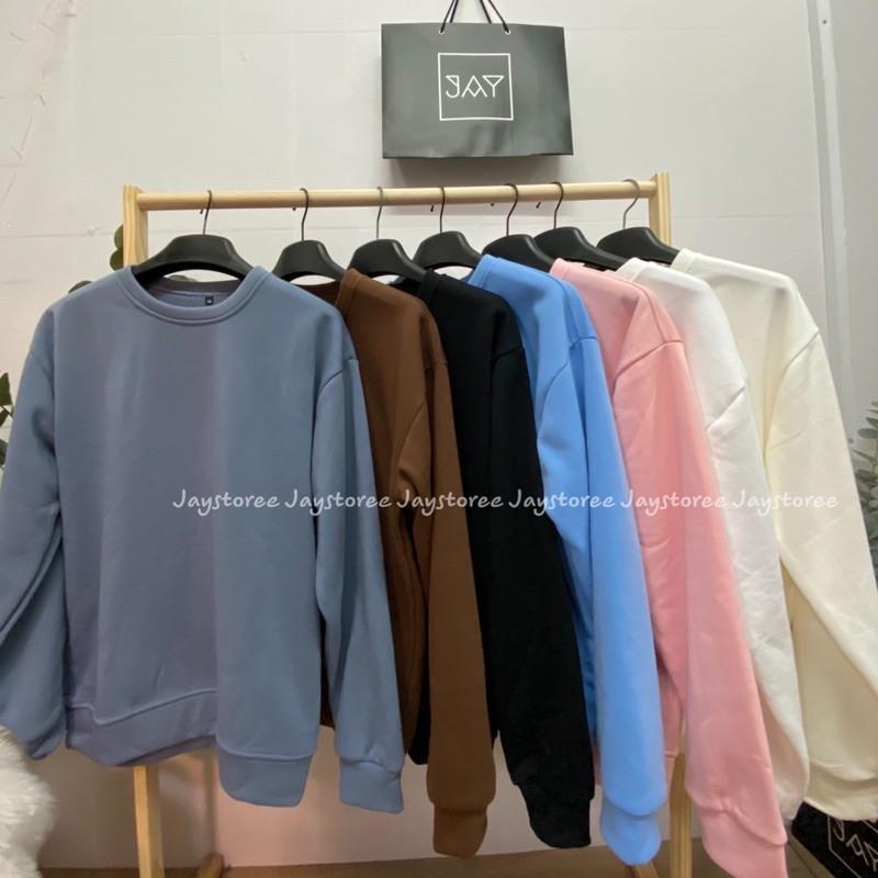 Áo Sweater nỉ bông Trơn Unisex (16 màu) ️Nam nữ Unisex ️ Jaystoree