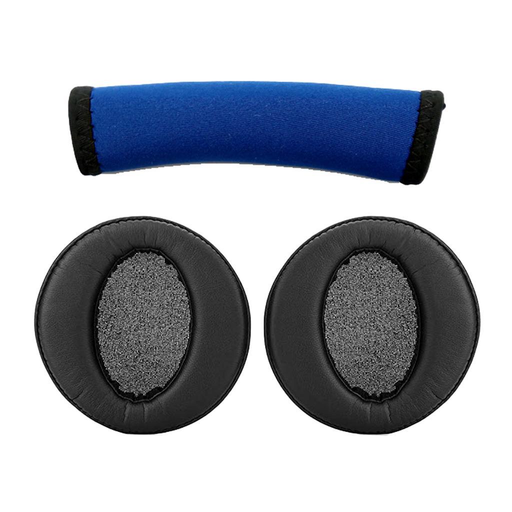 Headphone Sponge Headgear Cover Set For  MDR-XB950 XB950BT Black + Black