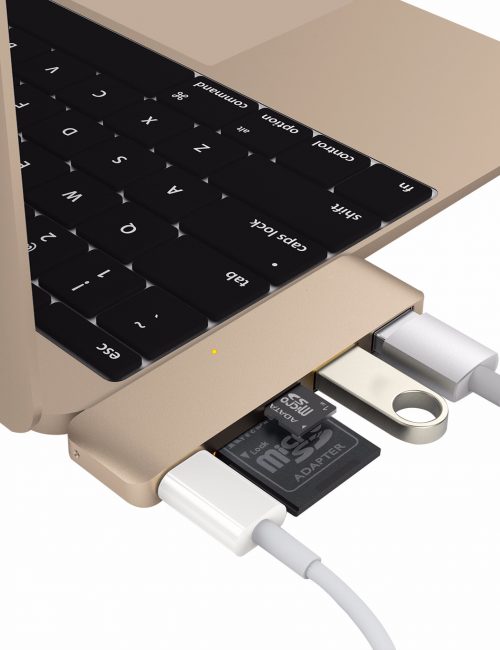 HYPERDRIVE USB TYPE-C 5-IN-1 HUB WITH PASS THROUGH CHARGING (FOR 2016 MACBOOK PRO &amp; 12″ MACBOOK) - Hàng Nhập Khẩu