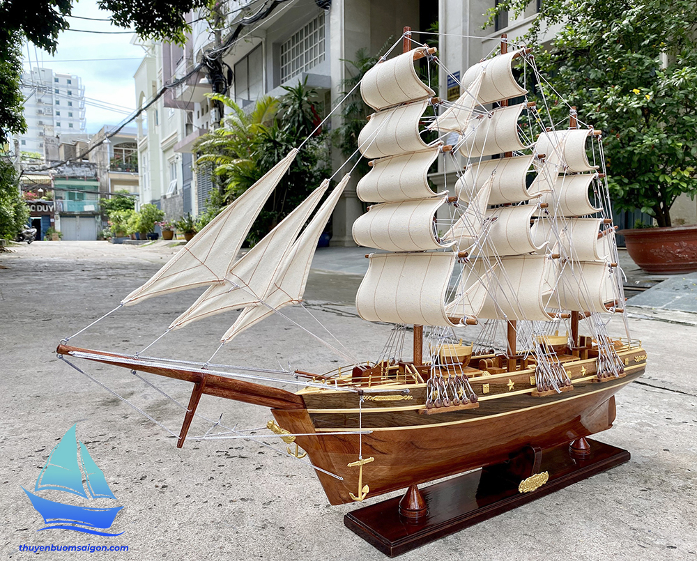 Mô hình thuyền buồm Cutty Sark dài 97cm gỗ tự nhiên, quà tặng khách hàng đối tác, thuyền gỗ trang trí văn phòng làm việc