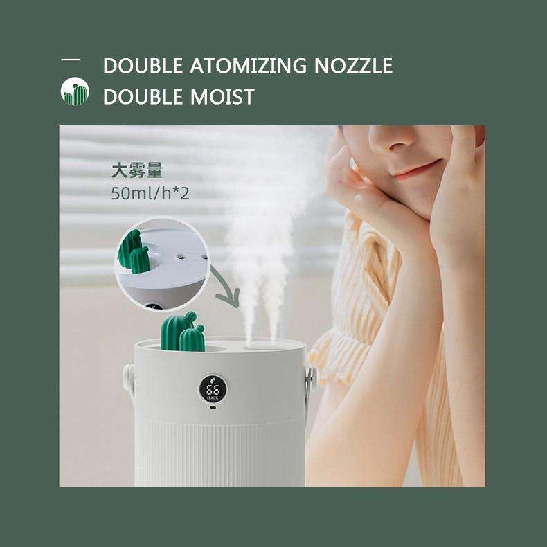 Máy Làm Ẩm Không Khí Xiaomi Sothing Phát Hiện Độ Ẩm Hai Đầu Phun Sương Có Thể Sạc Lại Bằng USB Với Đèn LED Dung Tích 1L