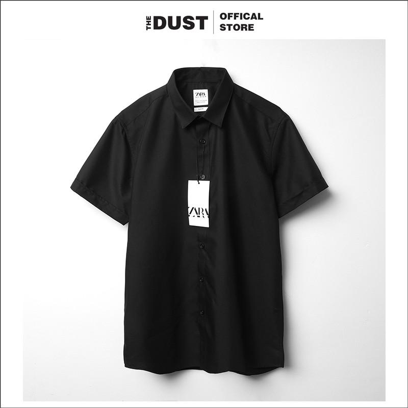 Áo sơ mi nam ngắn tay trơn cổ bẻ basic The Dust - Form slim fit - Sơ mi nam công sở vải cotton lụa cao cấp