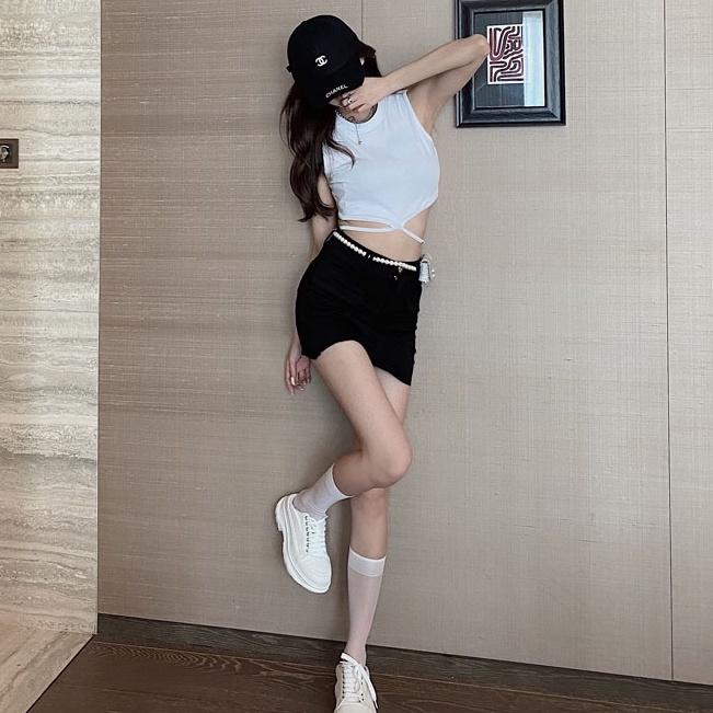 Áo ba lỗ nữ buộc eo HAGA áo sát nách nữ croptop cổ tròn dây buộc nơ lưng ASNBE12