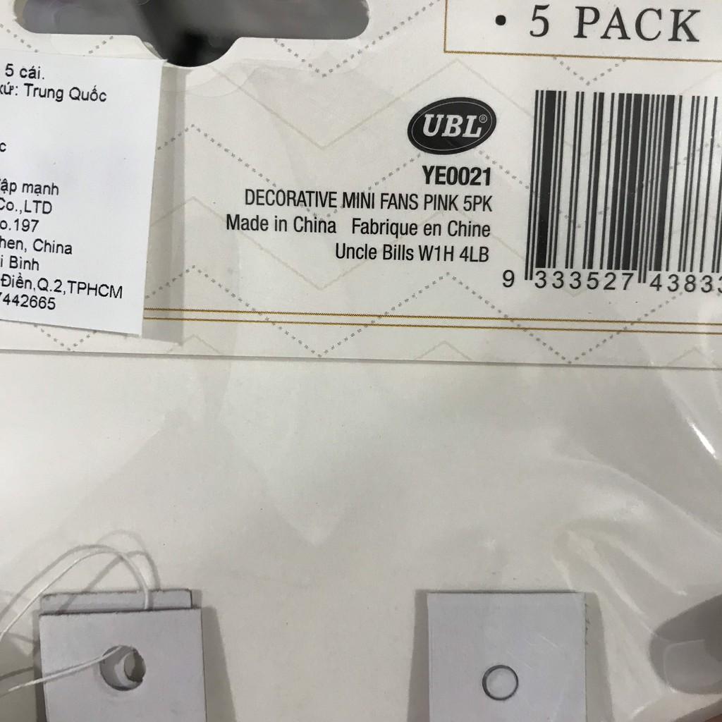 Quạt trang trí mini màu tím 5 cái Uncle Bills YE0021C