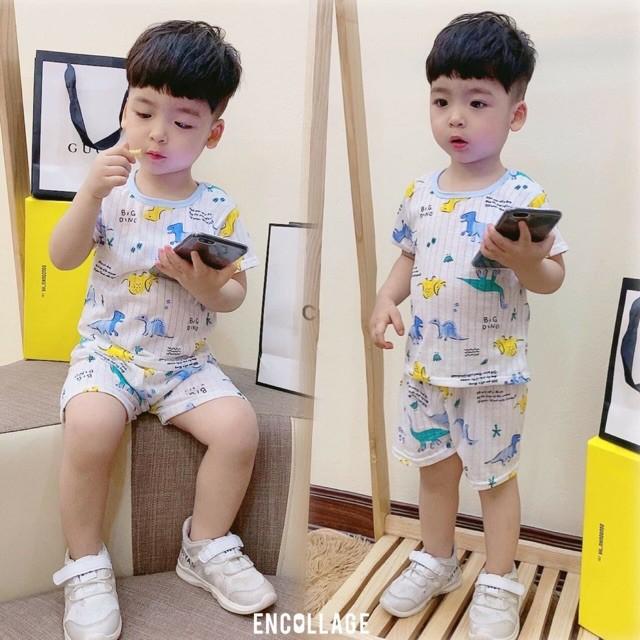 BỘ COTTON GIẤY CỘC TAY CÀI VAI CHO BÉ 5-15 KG, GIAO MẪU NGẪU NHIÊN