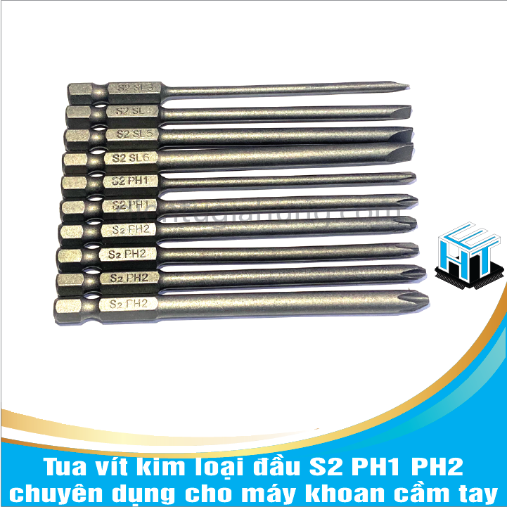 Tua vít kim loại đầu S2 PH1 PH2 chuyên dụng cho máy khoan cầm tay