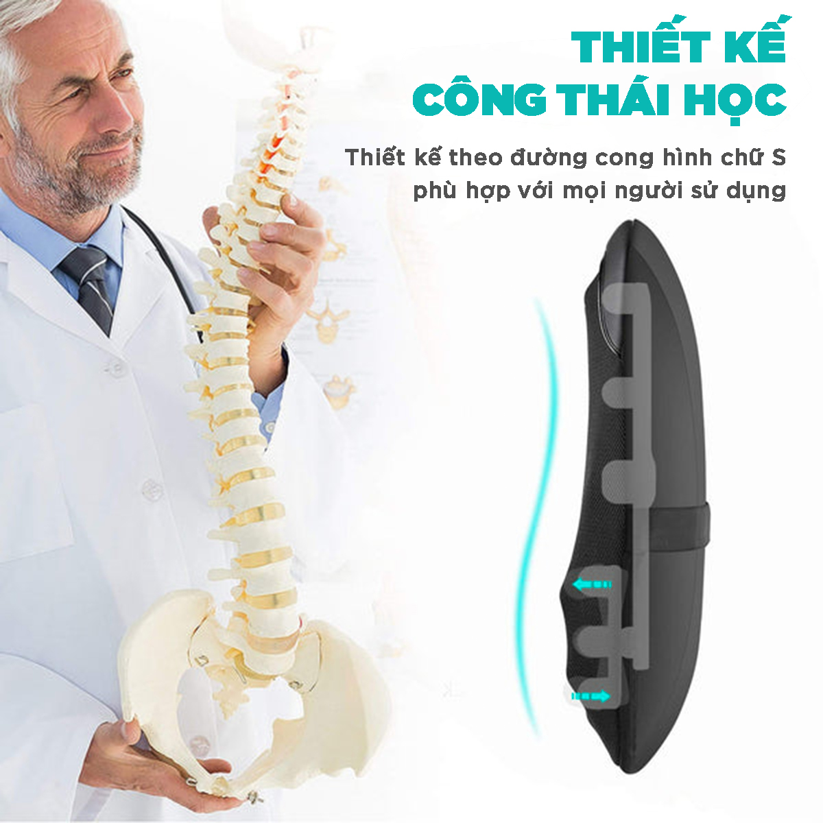 Đệm Ghế Massage Lưng Cao Cấp KingTech KC-300 - Máy Mát Xa Chế Độ 3D, 12 Bóng Chuyên Sâu, - Kết Hợp Tính Năng Nhiệt Hồng Ngoại - Hàng Chính Hãng