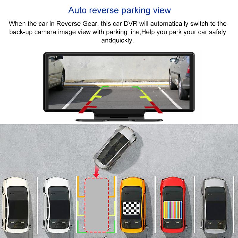 Màn hình cảm ứng 10,26 inch MỚI Camera hành trình 4G Camera kép ADAS Định vị GPS Android 8.1 Đầu ghi video Tự động đăng ký Màn hình từ xa Tên màu: V10s 4G Với 6m RCC