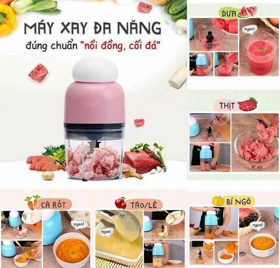 Máy xay thực phẩm đa năng(xay thịt, xay đá, xay trái cây...) nắp tròn - Hàng nhập khẩu