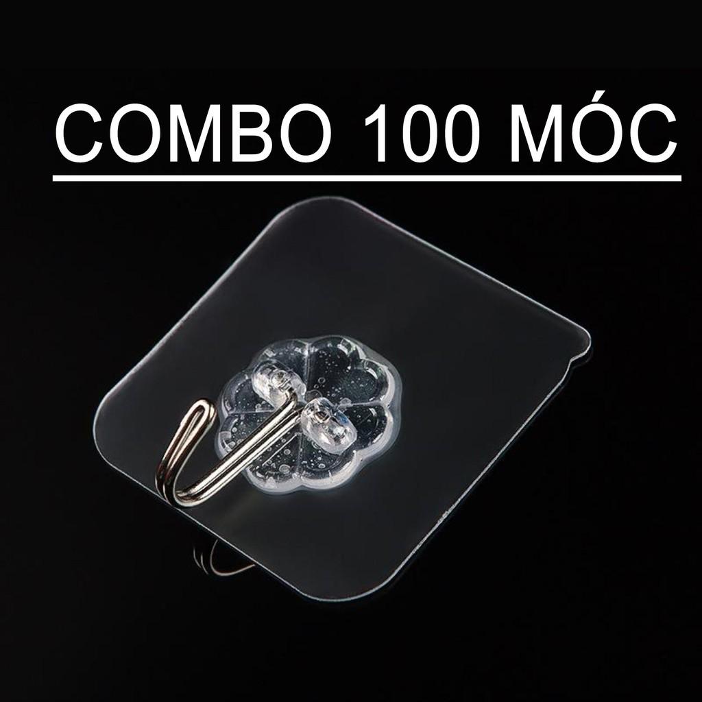 Com bo 100 móc dán tường trong suốt siêu dính siêu bền