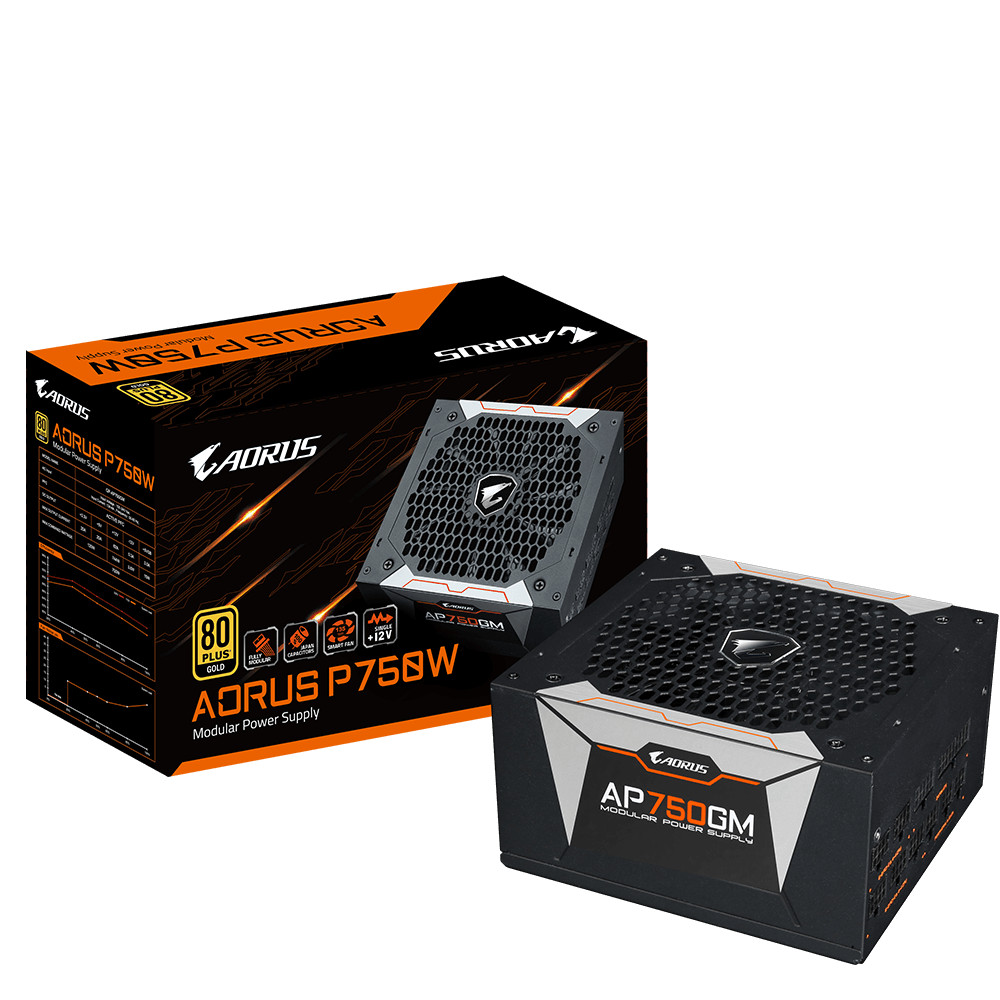 Nguồn máy tính GIGABYTE AORUS GP-AP750GM 750W 80 Plus GOLD Modular  - Hàng Chính Hãng