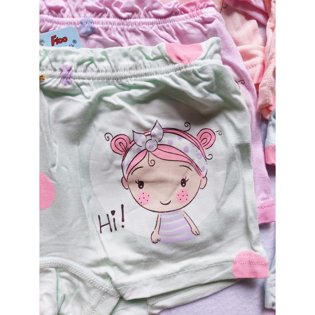Quần chip đùi bé gái, hình bé gái cột nơ, dễ thương. Hàng cotton cao cấp, bảo vệ vùng kín cho bé gái