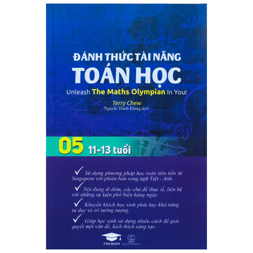 Sách Đánh Thức Tài Năng Toán Học 5 ( Sách Toán Lớp 5, Lớp 6 ) - Sách Song Ngữ ( Việt – Anh) Giúp Trẻ Vừa Học Toán Vừa Ôn Luyện Tiếng Anh - Á Châu Books, Bìa Cứng, In Màu