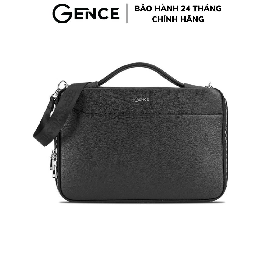 Cặp Đựng Macbook Gence Da Bò Mill, Cặp Da Công Sở CDT07 Màu Đen | Hàng Chính Hãng