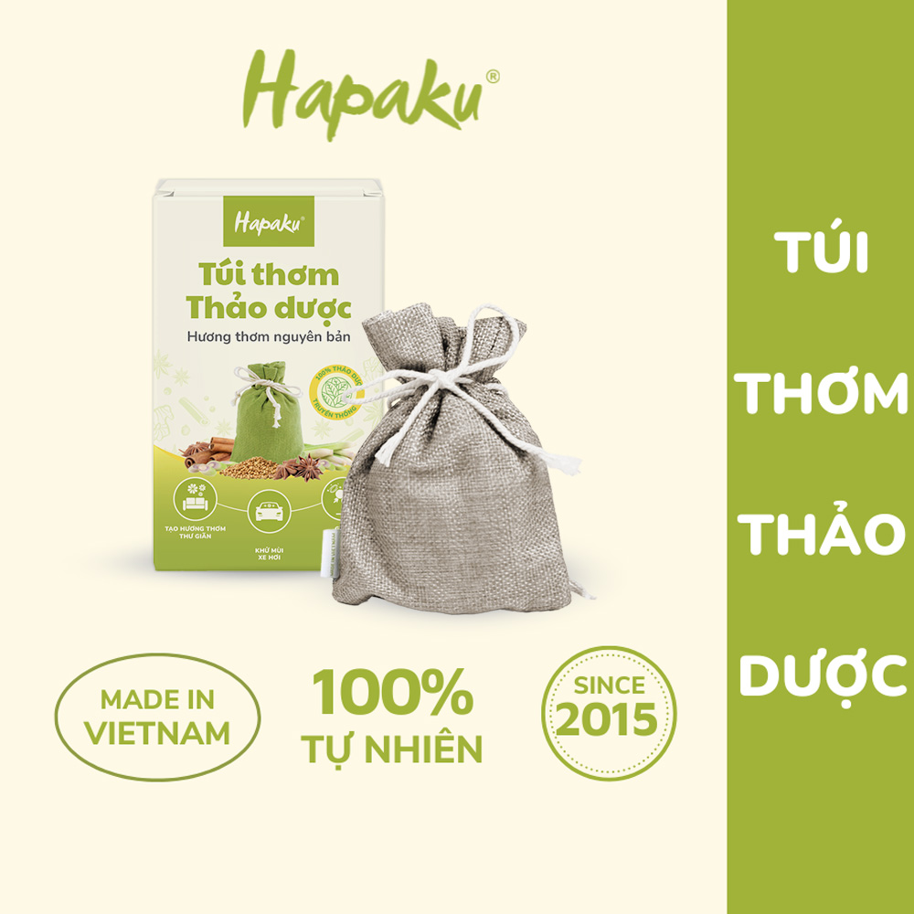 Túi Thơm Thảo Mộc Hapaku 70g, Treo Xe Ô Tô, Khử Mùi Nhà Bếp