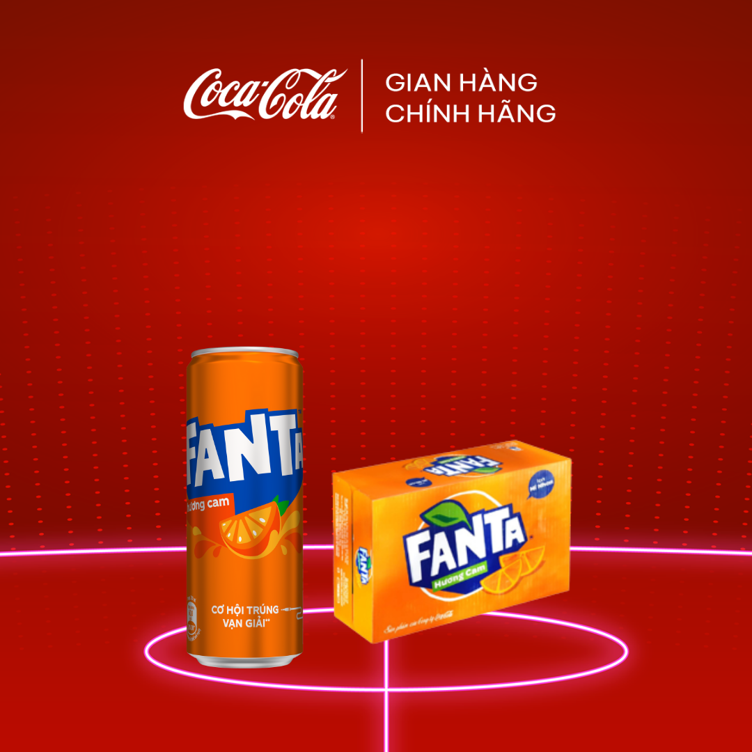 Hình ảnh Thùng 24 Lon Nước Ngọt Có Gas Fanta Vị Cam 235ml/Lon Sale 15.6 Coca-Cola Official Store