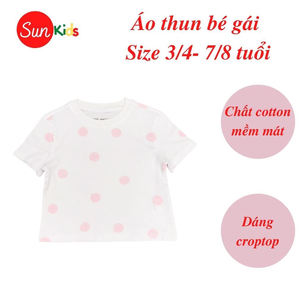 Áo thun cho bé gái, áo phông bé gái chất cotton mềm mát, size 3/4 - 7/8 tuổi - SUNKIDS