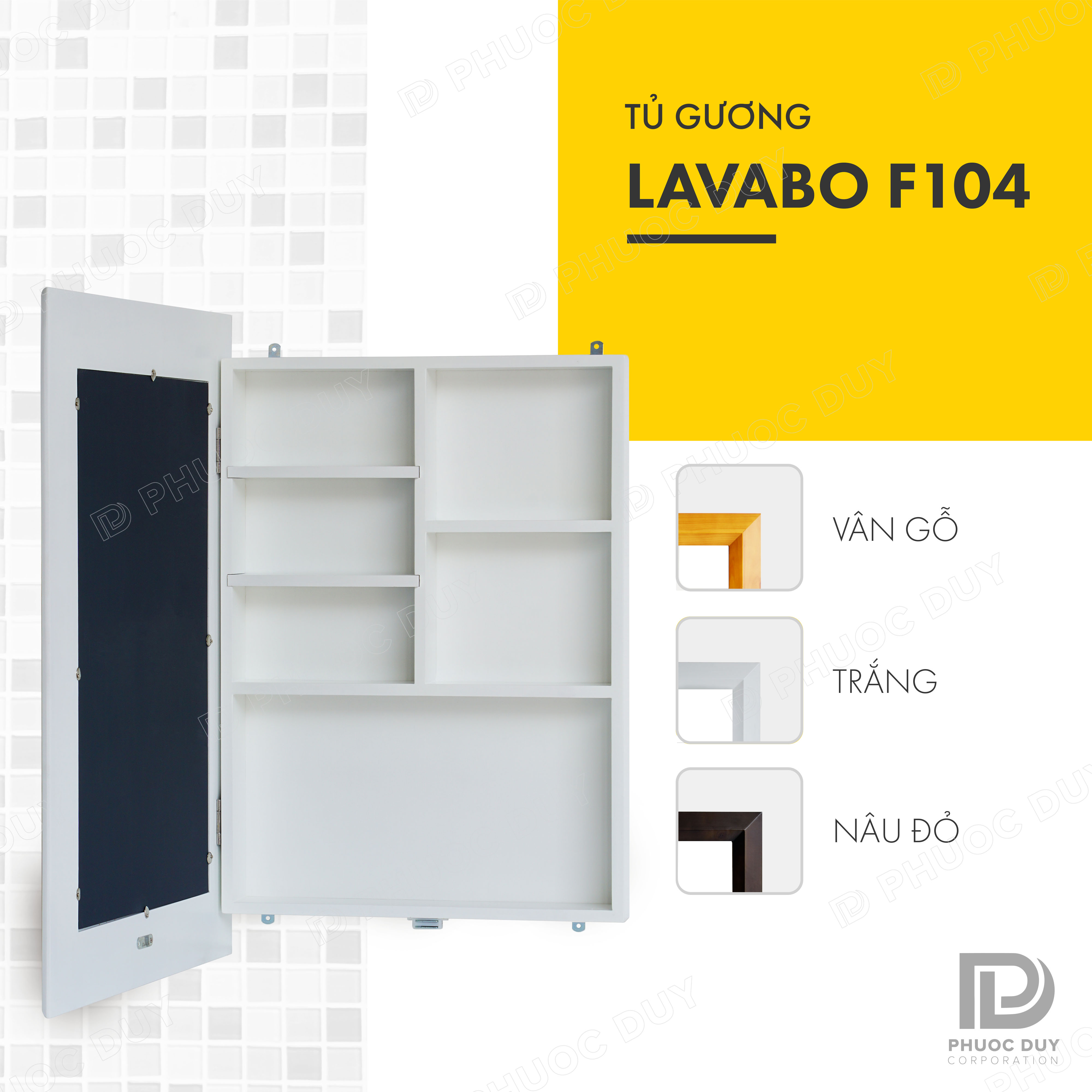 Tủ gương phòng tắm treo tường đa năng - Tủ gương Lavabo F104