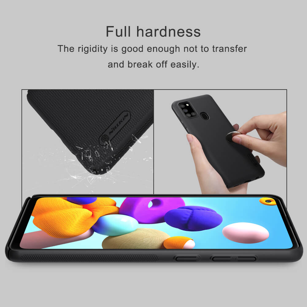 Ốp Lưng Sần chống sốc cho Samsung Galaxy A21s hiệu Nillkin Super Frosted Shield - Hàng Chính Hãng