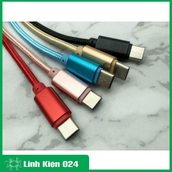 Dây cáp USB type C dài 30cm bọc dù sạc truyền dữ liệu loại tốt