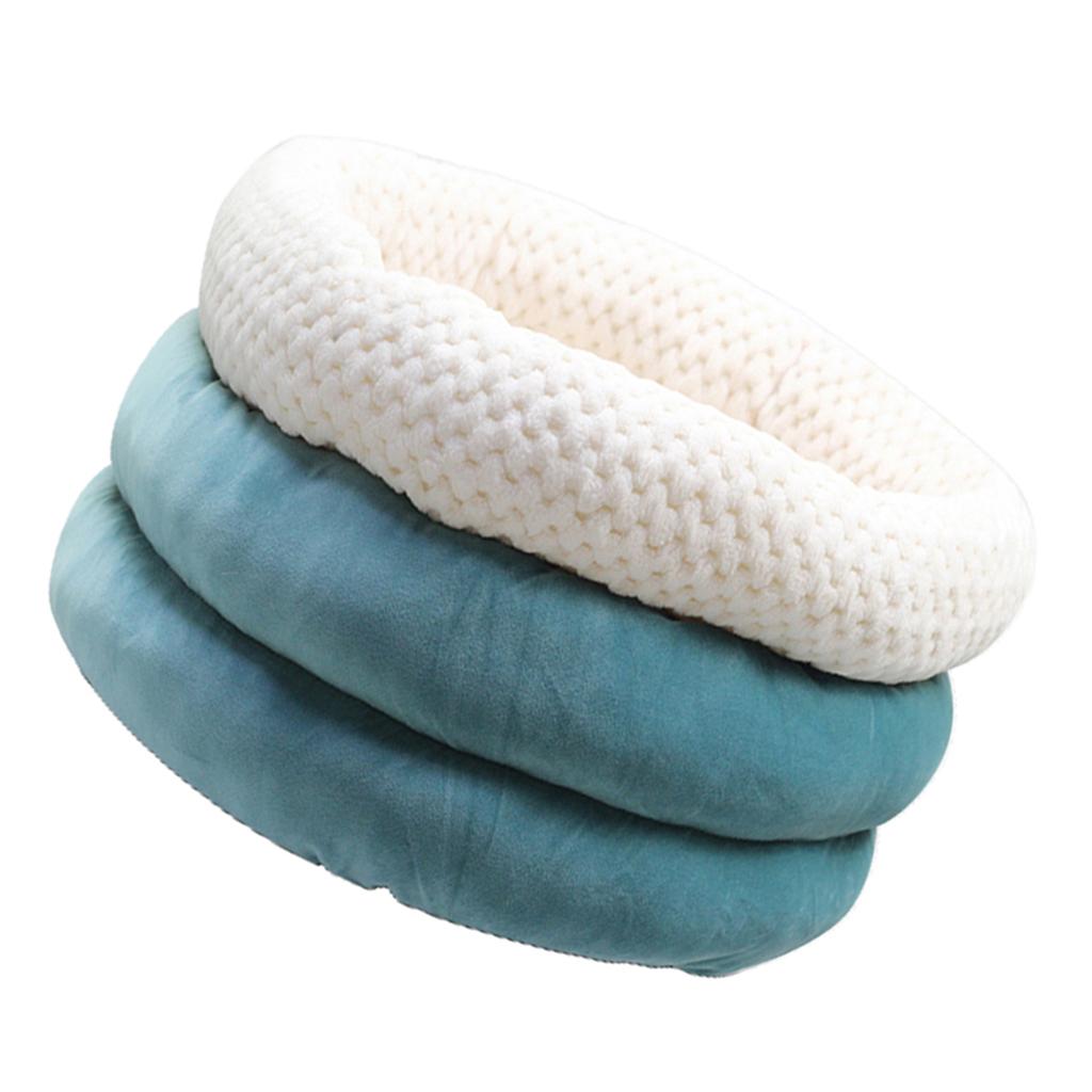 Cute Round Cave Shape Pet Sleeping Bed Cozy Winter Bed For Cat Dogs Blue