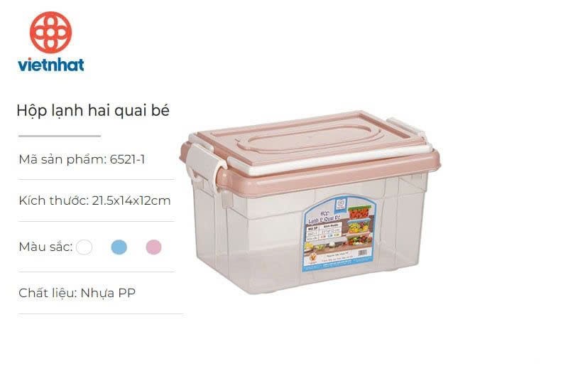 Hộp nhựa đựng đồ, đựng thực phẩm đa năng có nắp gài và quai xách tiện lợi nhựa PP trong suốt thương hiệu VIệt Nhật