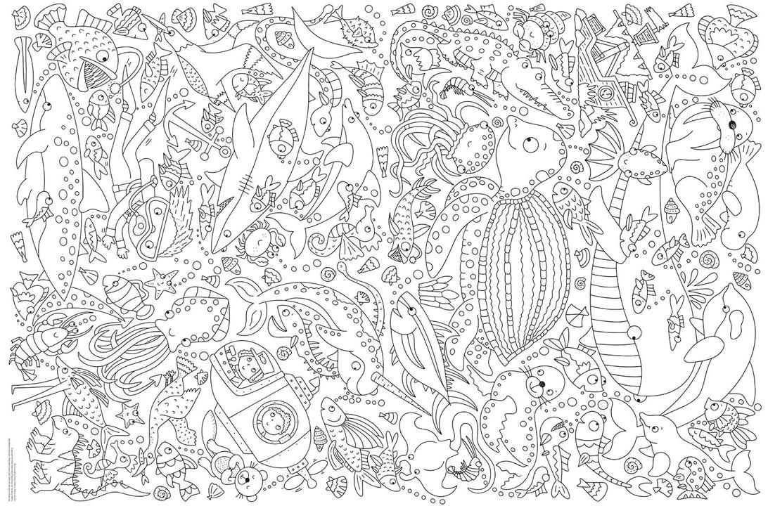 Sách ngoại văn: World's Biggest Colour-In: Ocean (2 Posters)