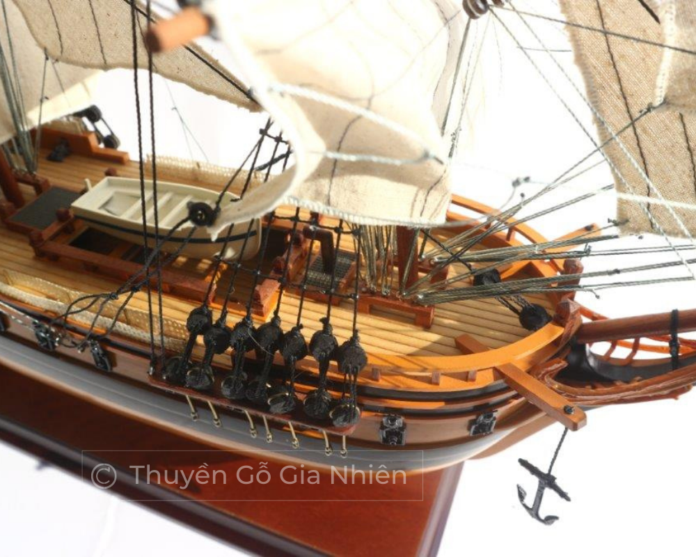 Mô Hình Thuyền Gỗ Phong Thủy Dạng Thuyền Cổ HMS ESSEX Chính Hãng Hàng Xuất Khẩu Chất Lượng Cao
