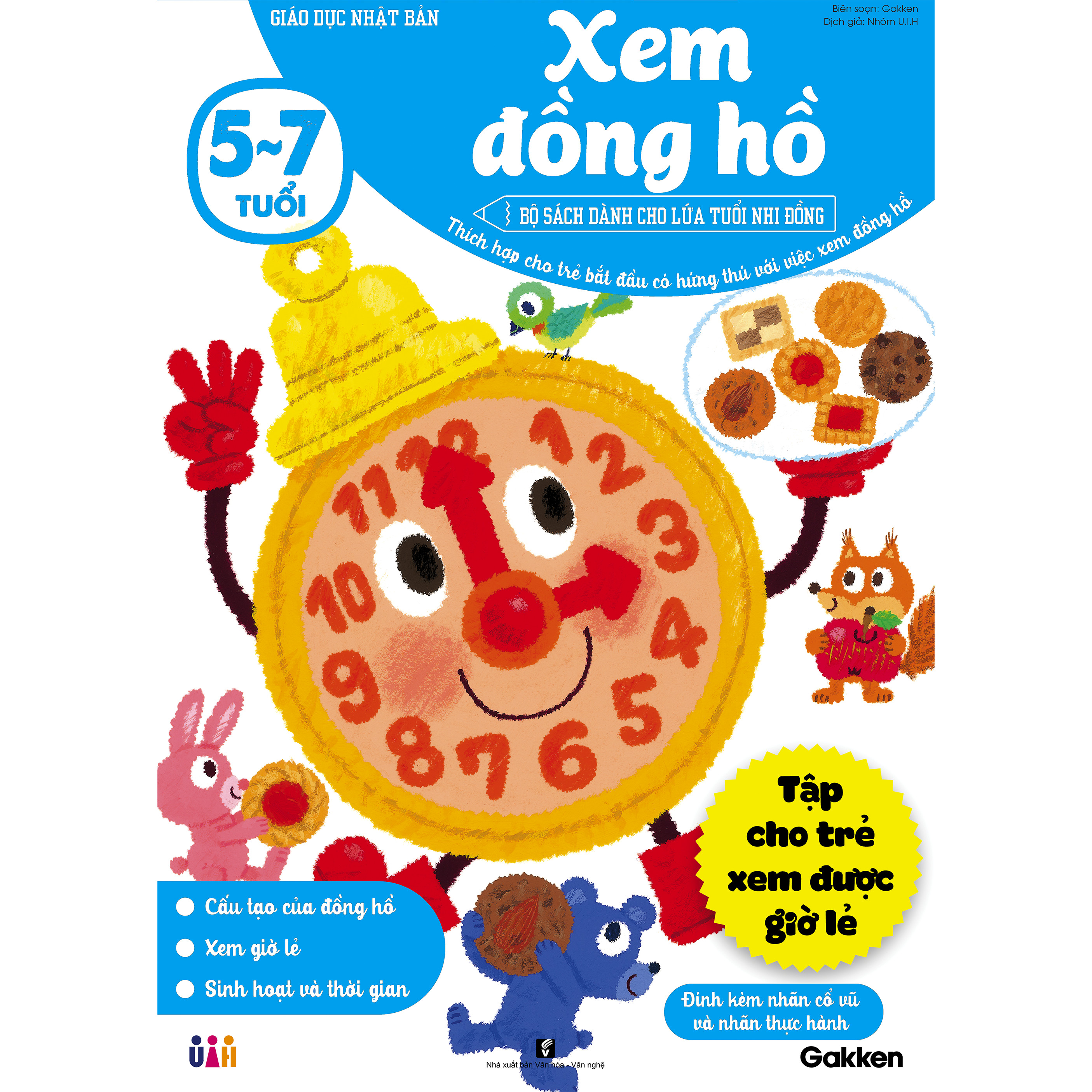 Xem đồng hồ (5~7 tuổi) – Giáo dục Nhật Bản – Bộ sách dành cho lứa tuổi nhi đồng – Thích hợp cho trẻ bắt đầu có hứng thú với việc xem đồng hồ