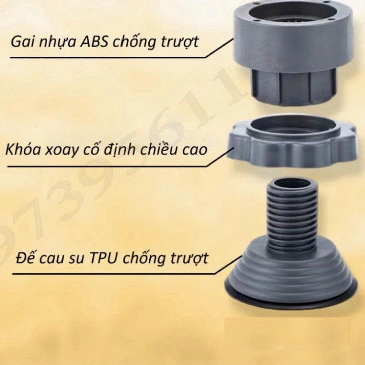 Set  4 đế nhựa  chống rung ,chống ồn ,chống trượt  kê máy giặt ,tủ lạnh , ,độ bền cao phù hợp tất cả các loại máy 
