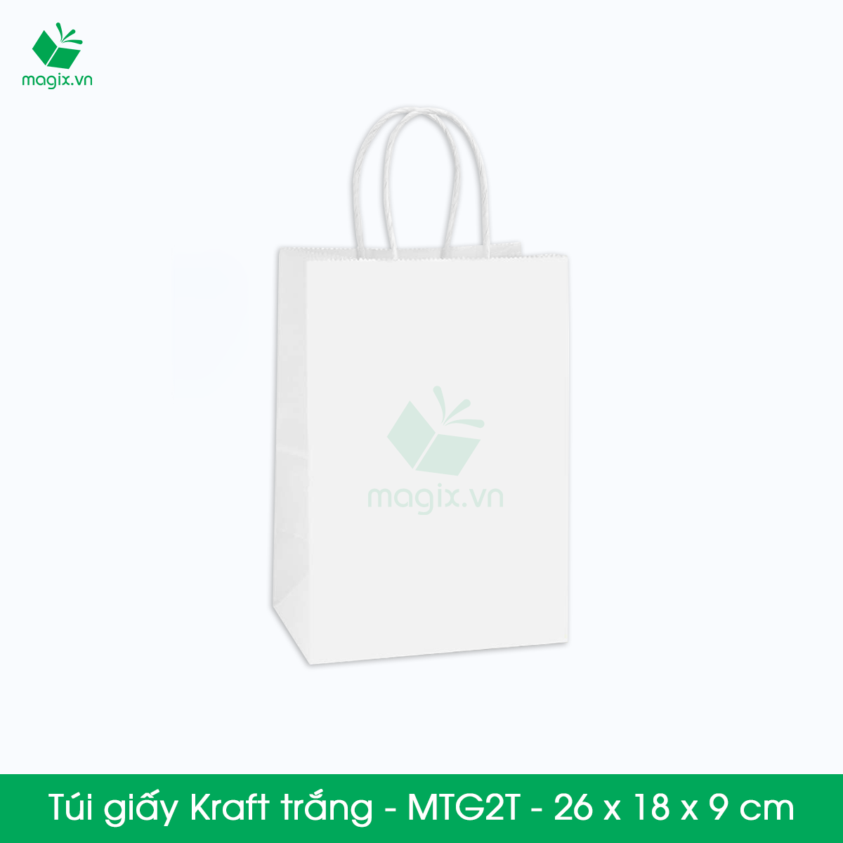 MTG2 MTG2T - 26x18x9 cm - Combo 200 túi giấy Kraft Nhật cao cấp