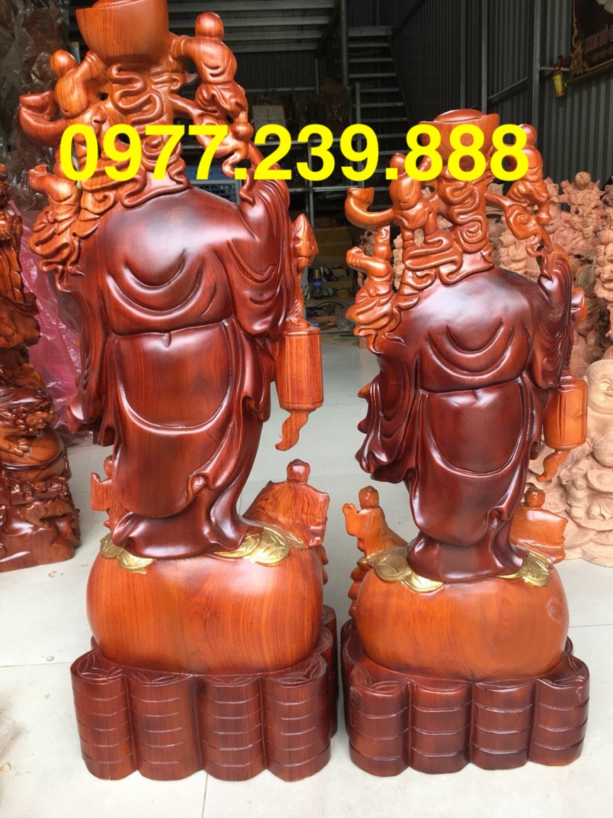 Tượng di lặc ngũ phúc gỗ hương 80cm