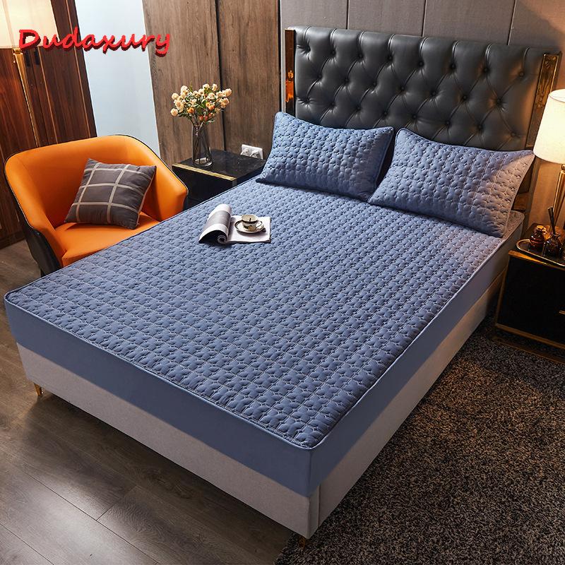 Dudaxury Đồng Màu Mền Chần Gòn Bọc Nệm Trang Bị Tấm Phong Cách Trải Giường Hoàng Hậu Vua Thoáng Khí Kháng Khuẩn Bọc Nệm