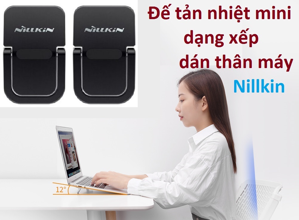 Đế nâng laptop hỗ trợ tản nhiệt dạng xếp dán thân máy Nillkin Bolster - Hàng chính hãng