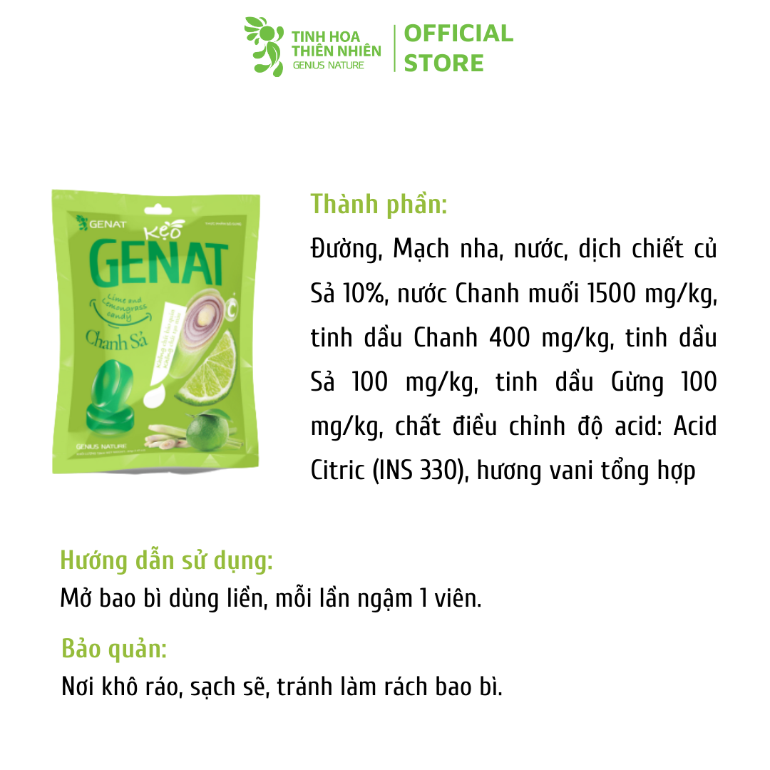 Combo 3 Túi kẹo thảo mộc Gezcol, Chanh Sả, Genat Gừng (Túi 20 viên)