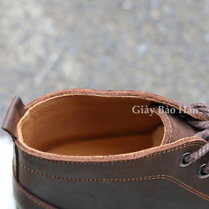 Giày Boot Nam cao cổ bò nguyên tấm - Giày bốt cao cổ nam phom classic đế khâu