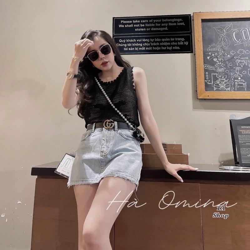 Áo len sát nách lưới ô chữ X quảng châu