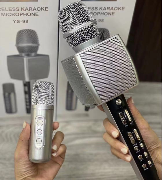 MiCRO Karaoke kèm Loa bluetooth SU-YOSD YS-98: Công suất 7W, Thiết kế có thêm 1 micro phụ để hát song ca, Micro livsstream