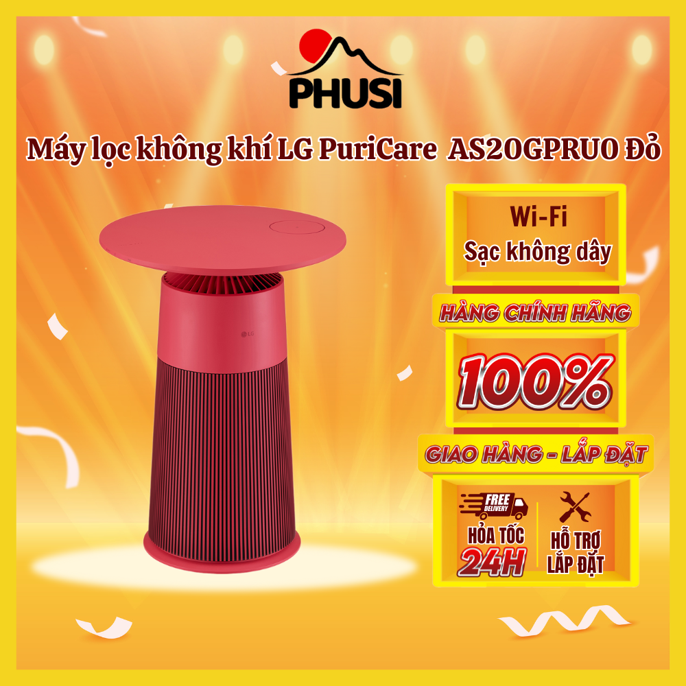 Máy lọc không khí LG PuriCare AeroFurniture Màu đỏ | AS20GPRU0- Hàng Chính Hãng - Giao HCM