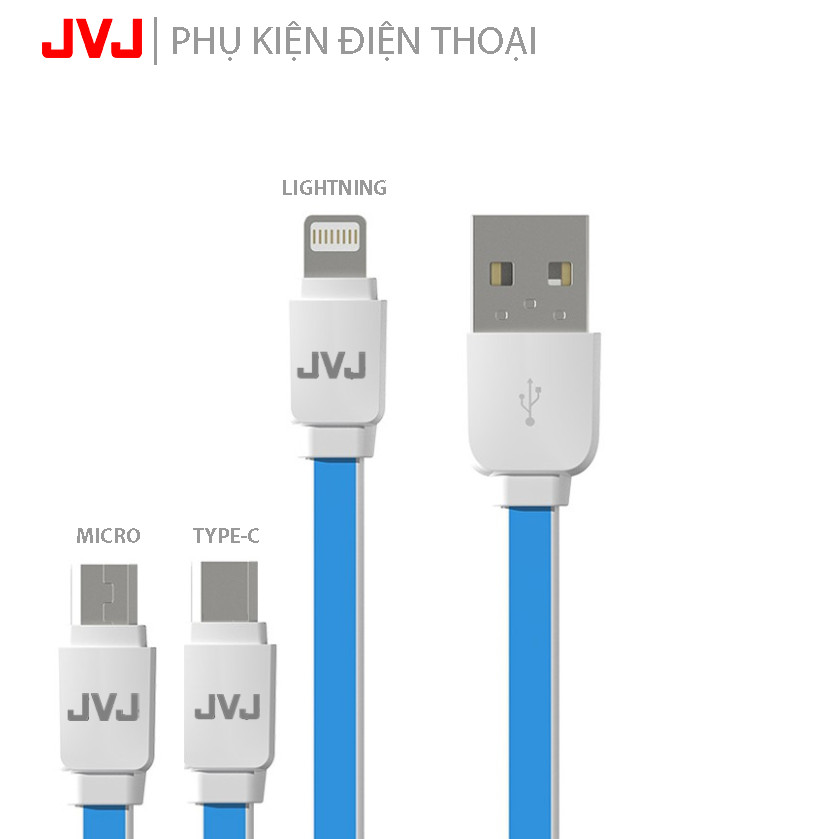 Cáp sạc nhanh JVJ SA-21 Lightning/Micro USB/Type-C cho các dòng máy iPhone, Android